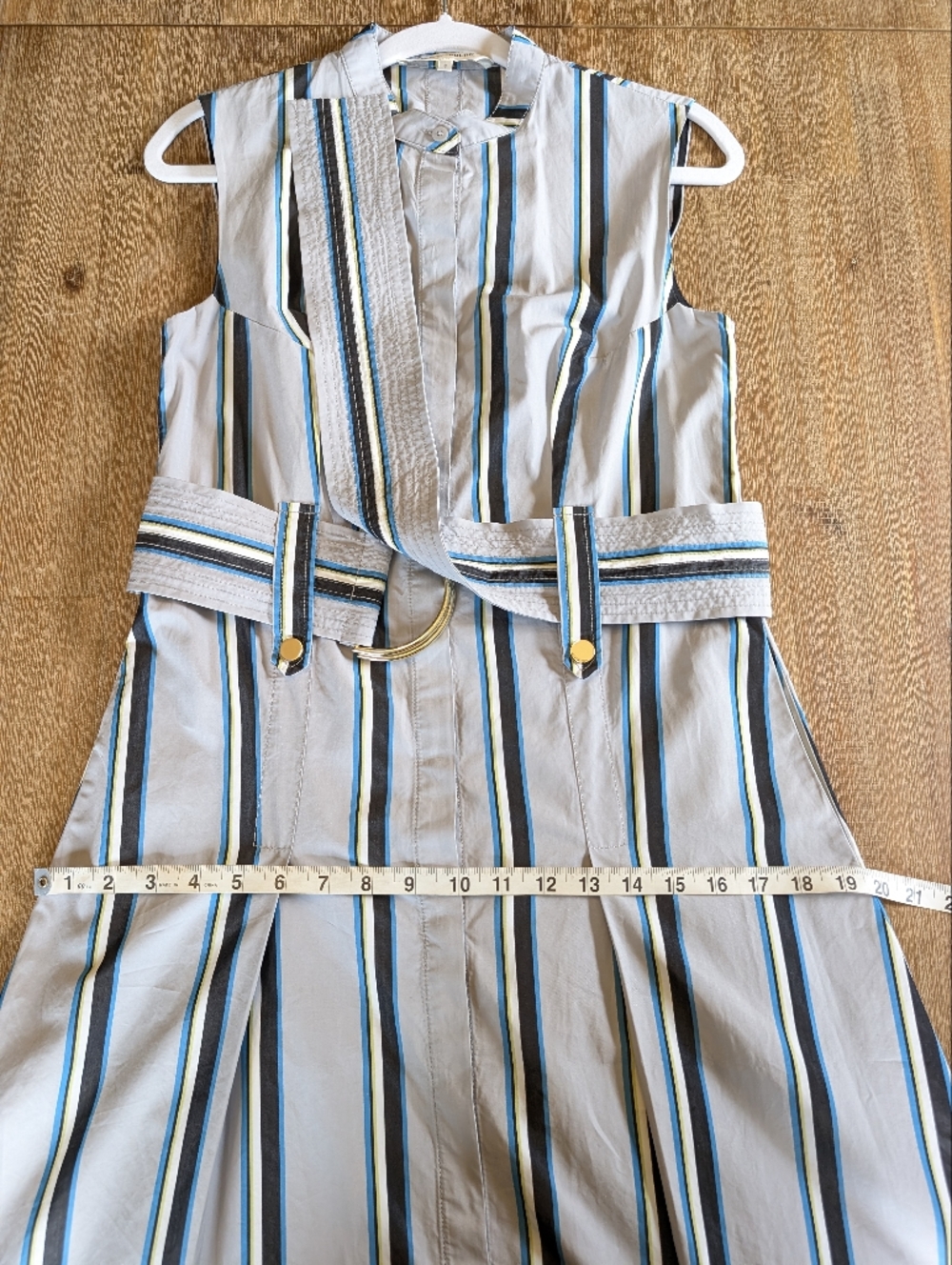 Diane von Furstenberg DVF Striped Belted Maxi Shirtdress – Size 8 – Like New - Picture 14 of 16